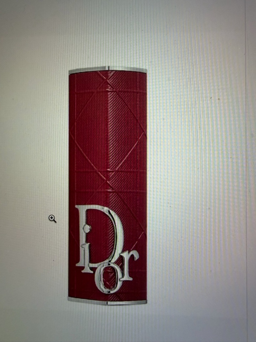 Dior Red Lip Balm Case with Silver Logo